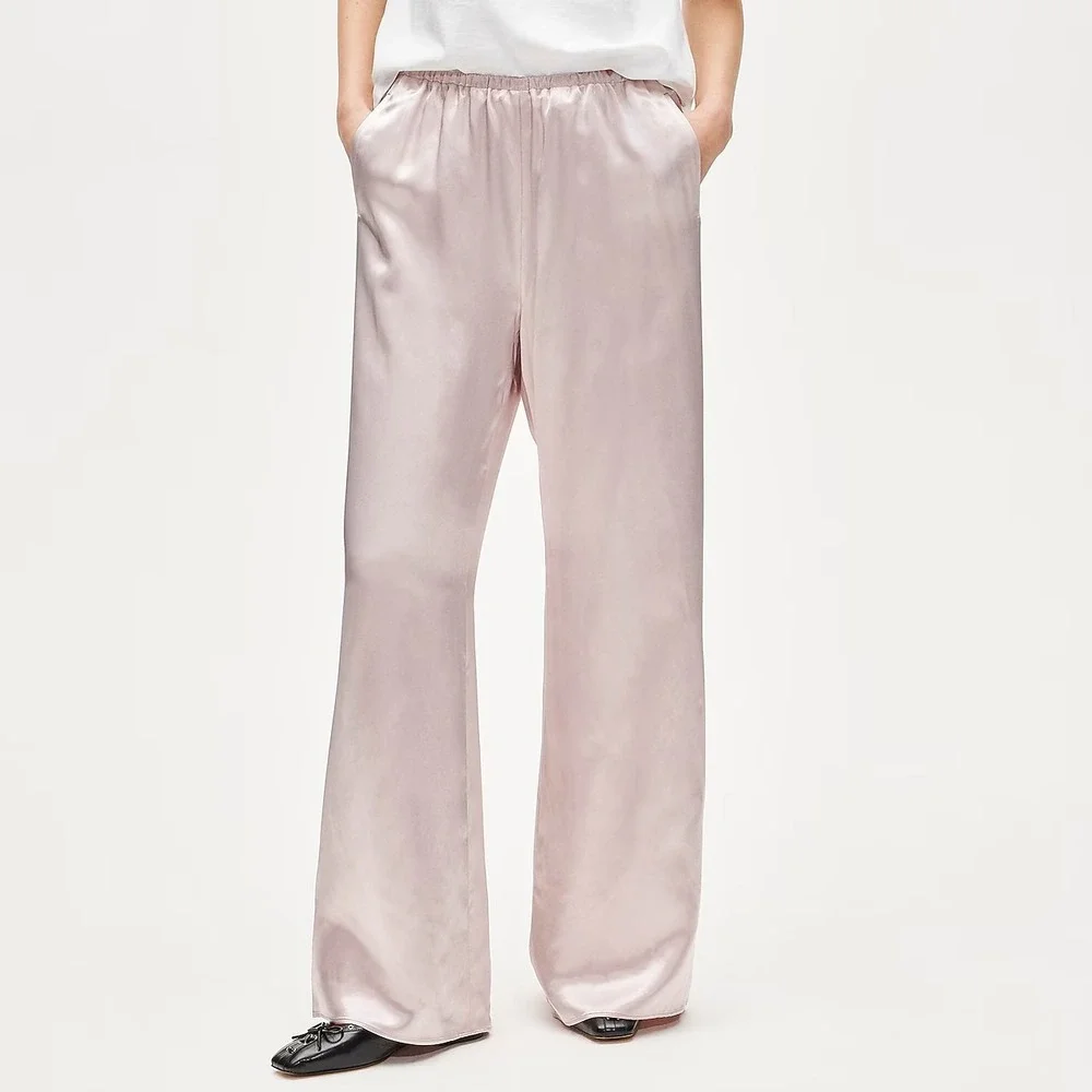 J.Crew Cosmo pant in luster charmeuse Subtle Mauve XL NWT